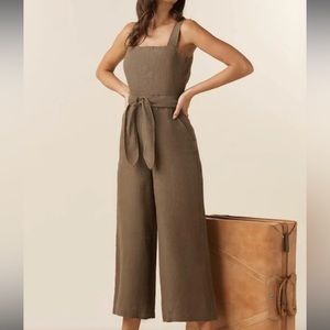 The Linen Two Piece Apron Jumpsuit